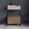 Modern  Console Vanity, Travertine Style Sink, 27